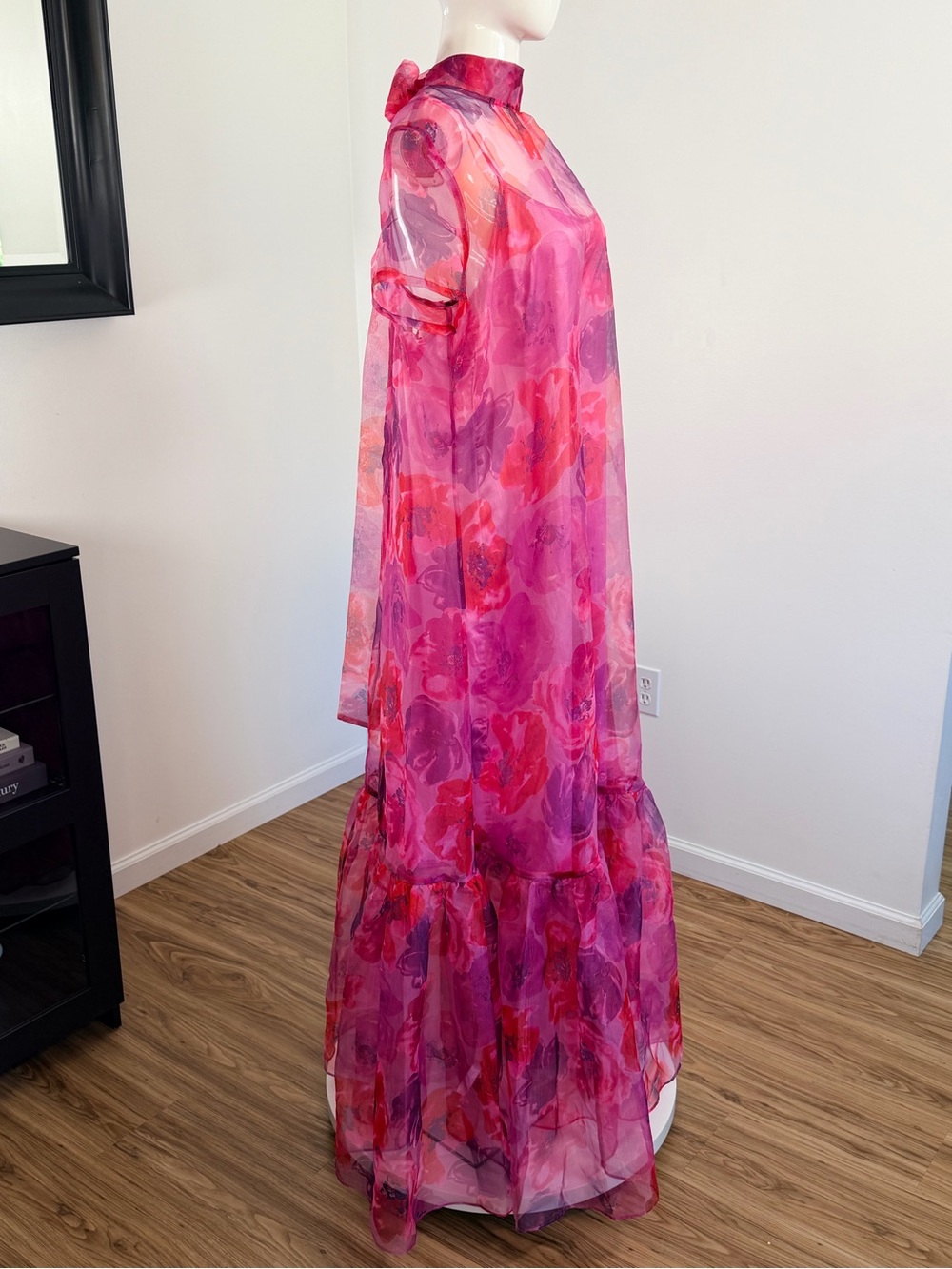 Staud Calluna Dress Magenta Painted Floral Size XL - Picture 10 of 15